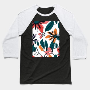 Colorful Flower Pattern V8 Baseball T-Shirt